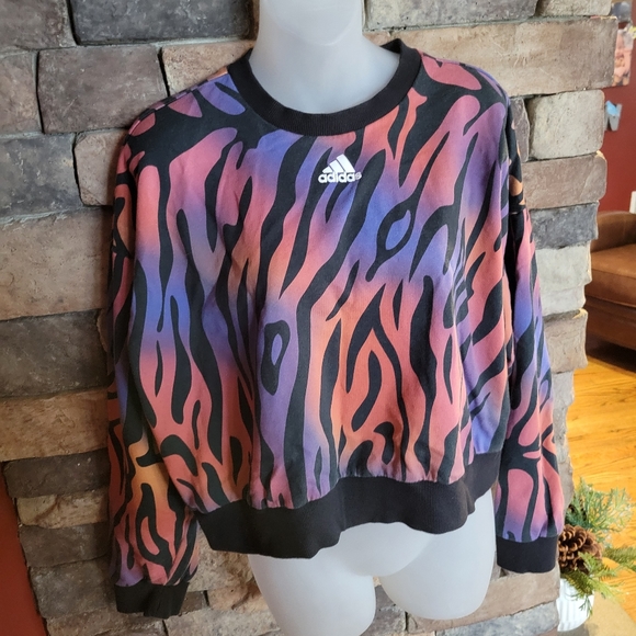 Women's Adidas Colorful Sweatshirt Large - Picture 2 of 5